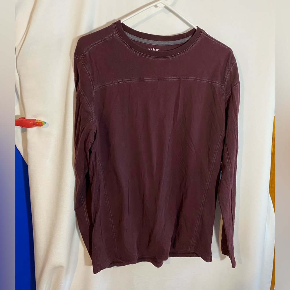 Kuhl Men's Burgundy, Born In The Wild Wildfibre, Crewneck Sz medium